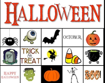 Halloween Bingo, Bingo for Kids, Halloween Printable