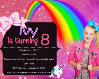 Jojo Siwa Birthday Invitation Jo Jo Siwa Birthday Jojo Siwa Party Girls ...