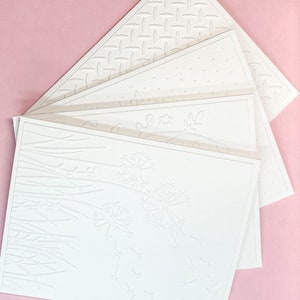 3D embossed blanks greeting cards set of 4