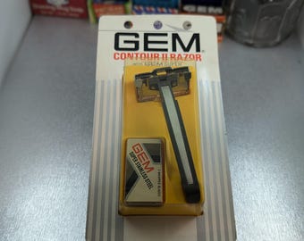 1970s GEM CONTOUR II Single Edge Safety Razor with Blades - New in Package!