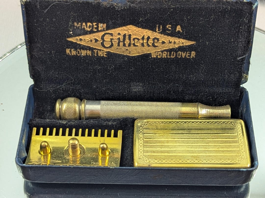 1920s Gillette Old Type Safety Razor Set in a BEAUTIFUL Case - Etsy