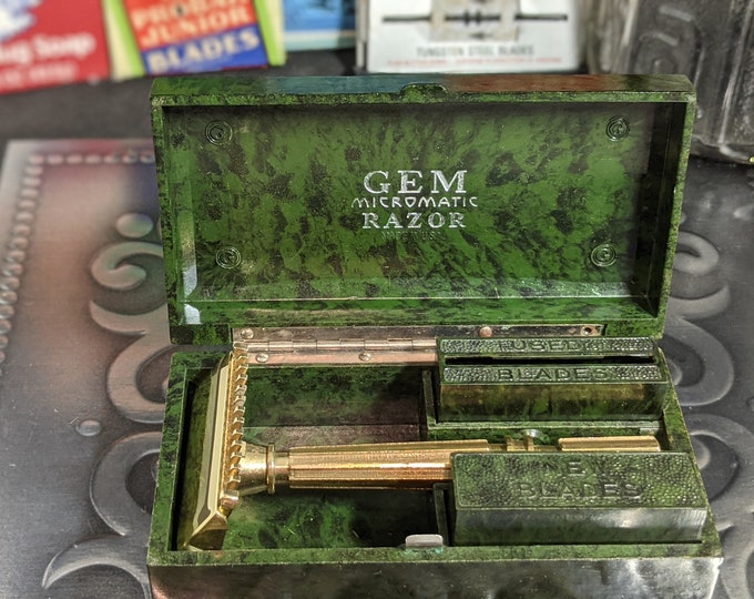 1930s Gem Gold Micromatic Vintage Open Comb TTO Single Edge Safety ...