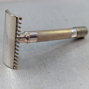 Rasoir de sûreté vintage 1910 Gillette de type ancien à anneau unique en argent