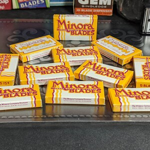 Vintage MINORA 5 Count Double Edge Razor Blades New in Package - Etsy