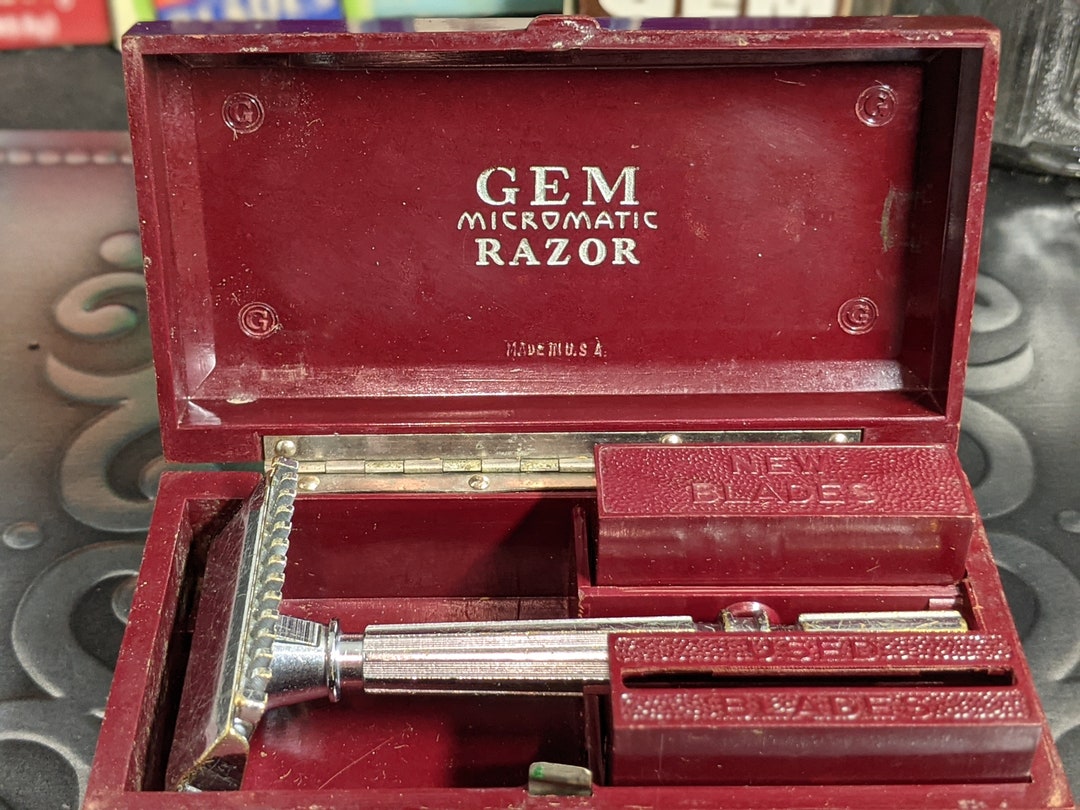 Clemak Razor 1930s Gem Micromatic Safety Razor: Vintage Open Comb With Maroon ...