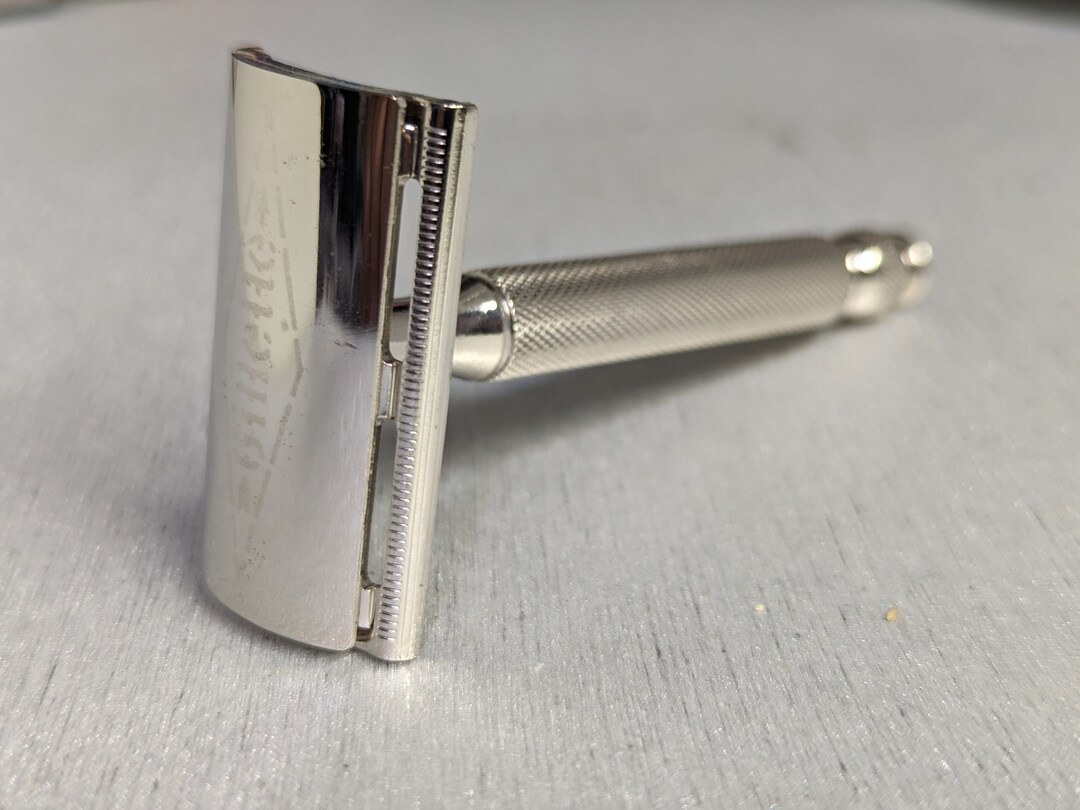 1951 Gillette Silver Tech Vintage Safety Razor Date Code W1 Etsy