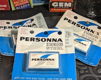 Vintage PERSONNA Stainless Steel Double Edge Razor Blades New in Package - Made in the USA