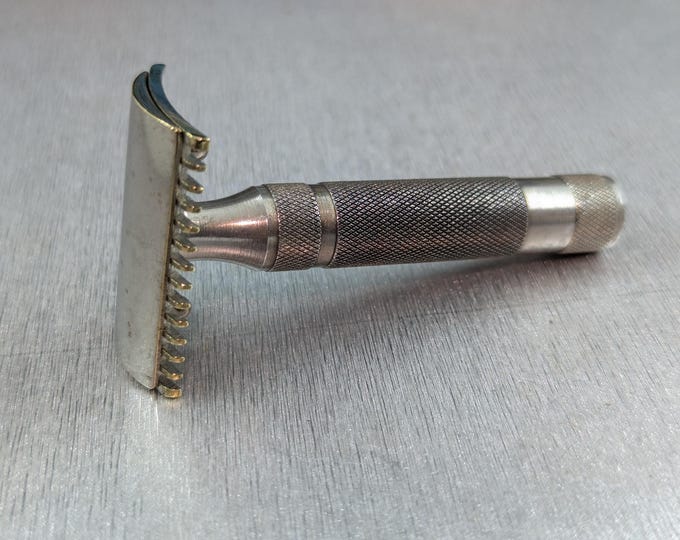 1920s Gillette Vintage Silver Old Type Open Comb Head on a Fat Handle ...