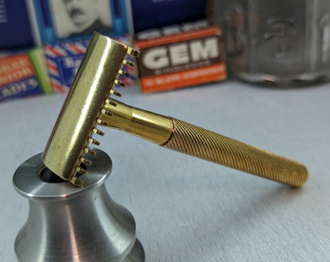 1920s Gillette Vintage GOLD Old Type Open Comb Head on a Heavy Long ...