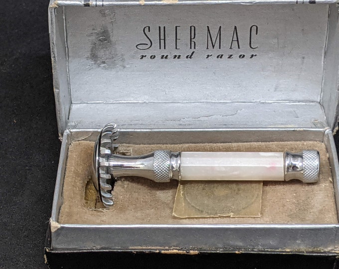 1933 SHERMAC Round Razor Razor in Box With Extra Blade - BEAUTIFUL!! - Etsy