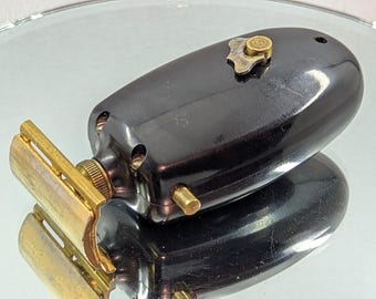 Rasoio di sicurezza vintage vibrante Gillette Tech a carica manuale degli anni '40