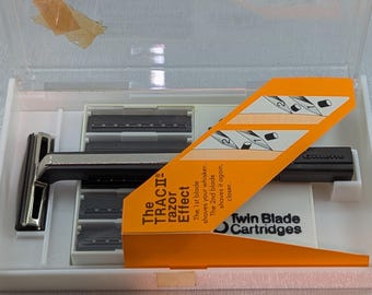 Rasoir Gillette G2 Vintage Années 80 - Double Lame Avec Étui - Ancien DM