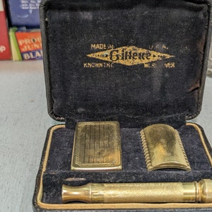 1920s Gillette Gold Old Type Vintage Safety Razor Set