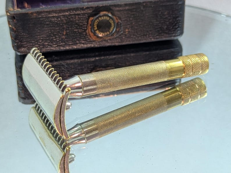 1920s Gillette Vintage Silver Old Type Single Ring Razor Set in Case ...