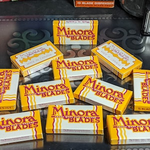 Vintage MINORA 5 Count Double Edge Razor Blades New in Package MINT ...