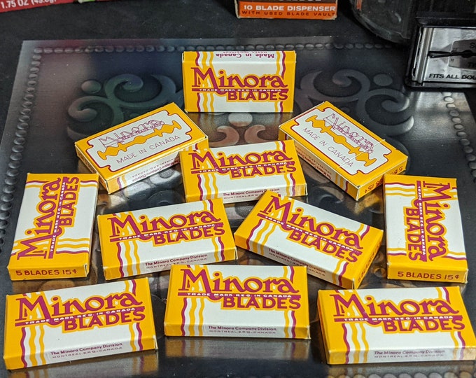 Vintage MINORA 5 Count Double Edge Razor Blades New in Package - MINT ...