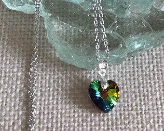 Crystal necklace Flourite necklace gift for her gift for Birthday Prom Graduation gift Wedding jewellery Bridesmaids