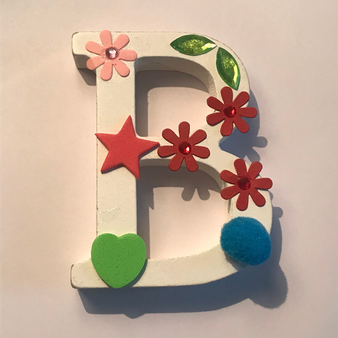 Wall hanging Home deco Wooden letter B Letter B Heart Etsy