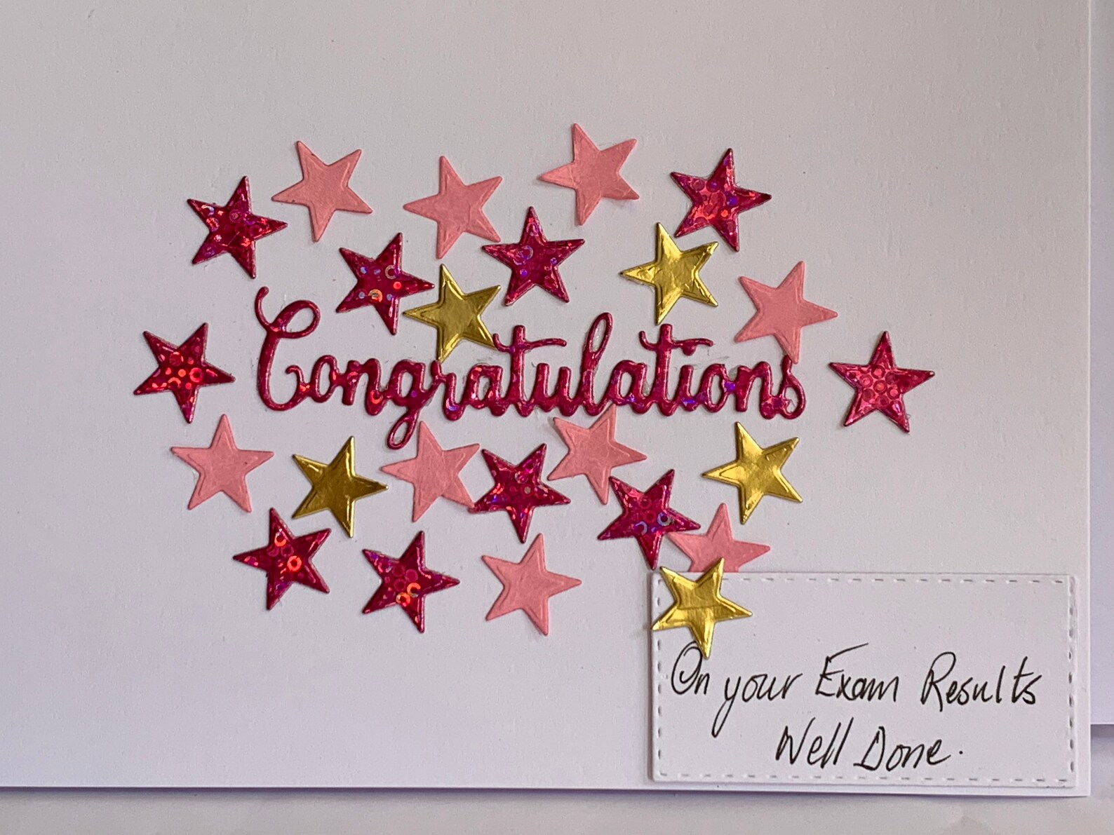 Congratulations on Your Exam Results Custom Handmade Card , Pink Card ...