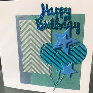 Carte d’anniversaire, carte de voeux, carte pour lui, carte faite à la main, carte pour fils, carte pour brother.light bleu