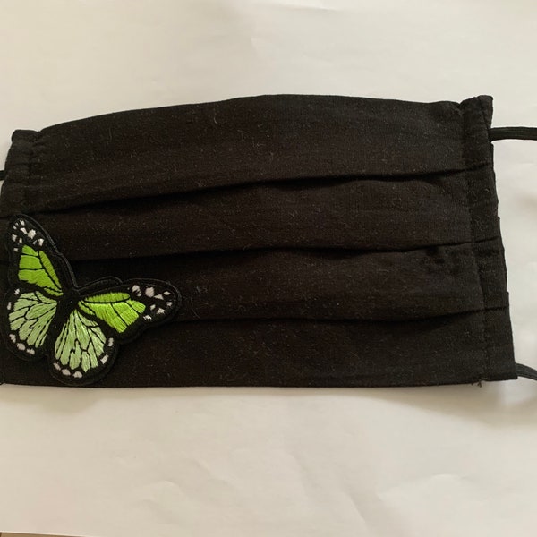 Face mask Embroidery UK,woman, Eco friendly substainable gift for Birthday Butterfly mask, Reusable,double layered and washable mask,