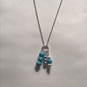 Turquoise ,Silver Custom handmade 18 inches Necklace, Gift for Valentines, Graduation Birthday, Wedding bridesmaids gift, gift ideas