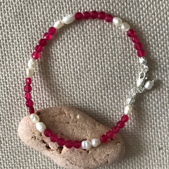bracciale con pietre rosse e crystal - BRC34 - Marie Gioielli
