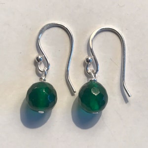 Green Jade Silver earrings, gift ideas, gift for Birthday, Dainty earrings , holiday jewellery, Wedding bridesmaids gift Anniversary gift