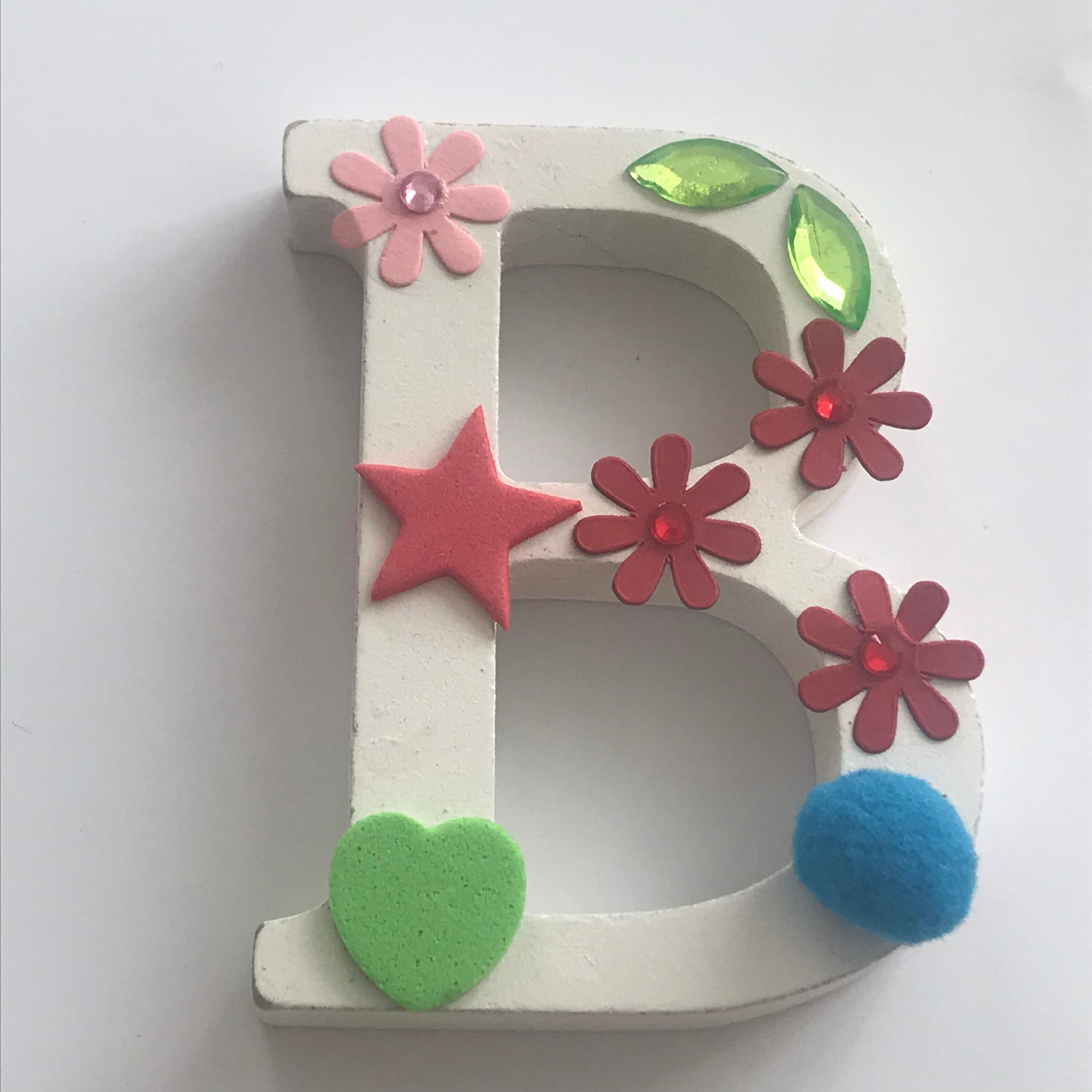 Wall hanging Home deco Wooden letter B Letter B Heart Etsy