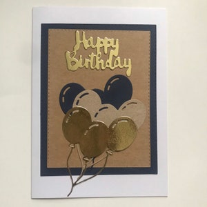 Tarjeta de cumpleaños para él o ella, tarjeta para un hombre, tarjeta para un hijo, tarjeta para hermano, tarjeta dorada, tarjetas de felicitación,