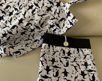 Penguin Tablet Case and Bag Custom Handmade, Uni Eco friendly gift , Gift for Christmas Birthday, Gift for adults and kids gift