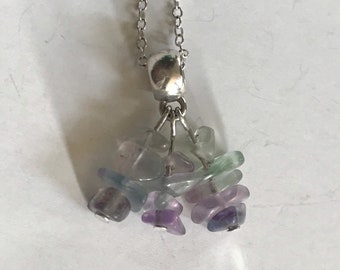 Flourite rainbow necklace, Flourite pendant, gift for Birthday, Weddings Bridesmaids gift, Graduation gift, Anniversary gift, gift ideas.