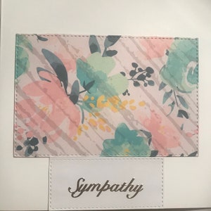 Sympathie kaart, wenskaart, bloemen, handgemaakte kaart, denken van jou.
