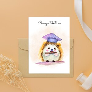 Afstudeerkaart aquarel - gefeliciteerd lege notitiekaart - afstudeerkaarten hogeschool en middelbare school