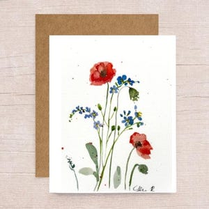 Mohnblumen leere Mitteilungskarte - Grußkarte