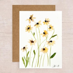 Carte de correspondance vierge Fleurs de camomille - Carte de voeux