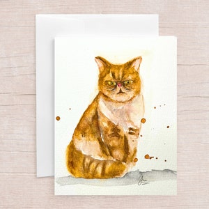 Cat  Blank Card  - Note Card - Blank Greeting Card