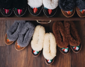 Lucky Dip schapenvachtmocassins voor dames