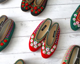 embroidered slippers