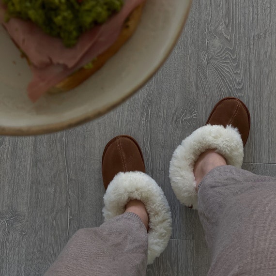 Short Sheepskin Slipper Boots - Etsy UK