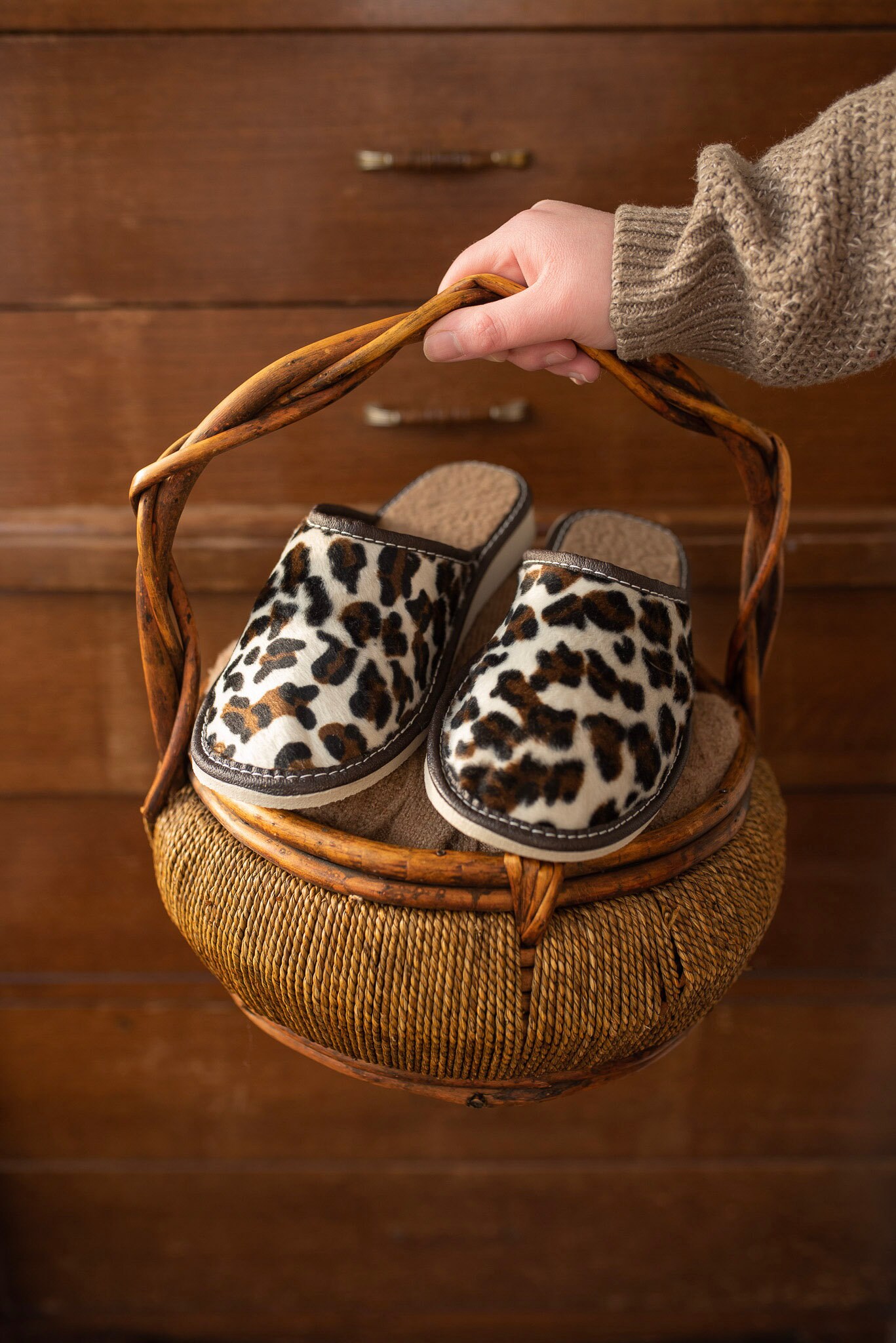 Animal print slipper boots hot sale