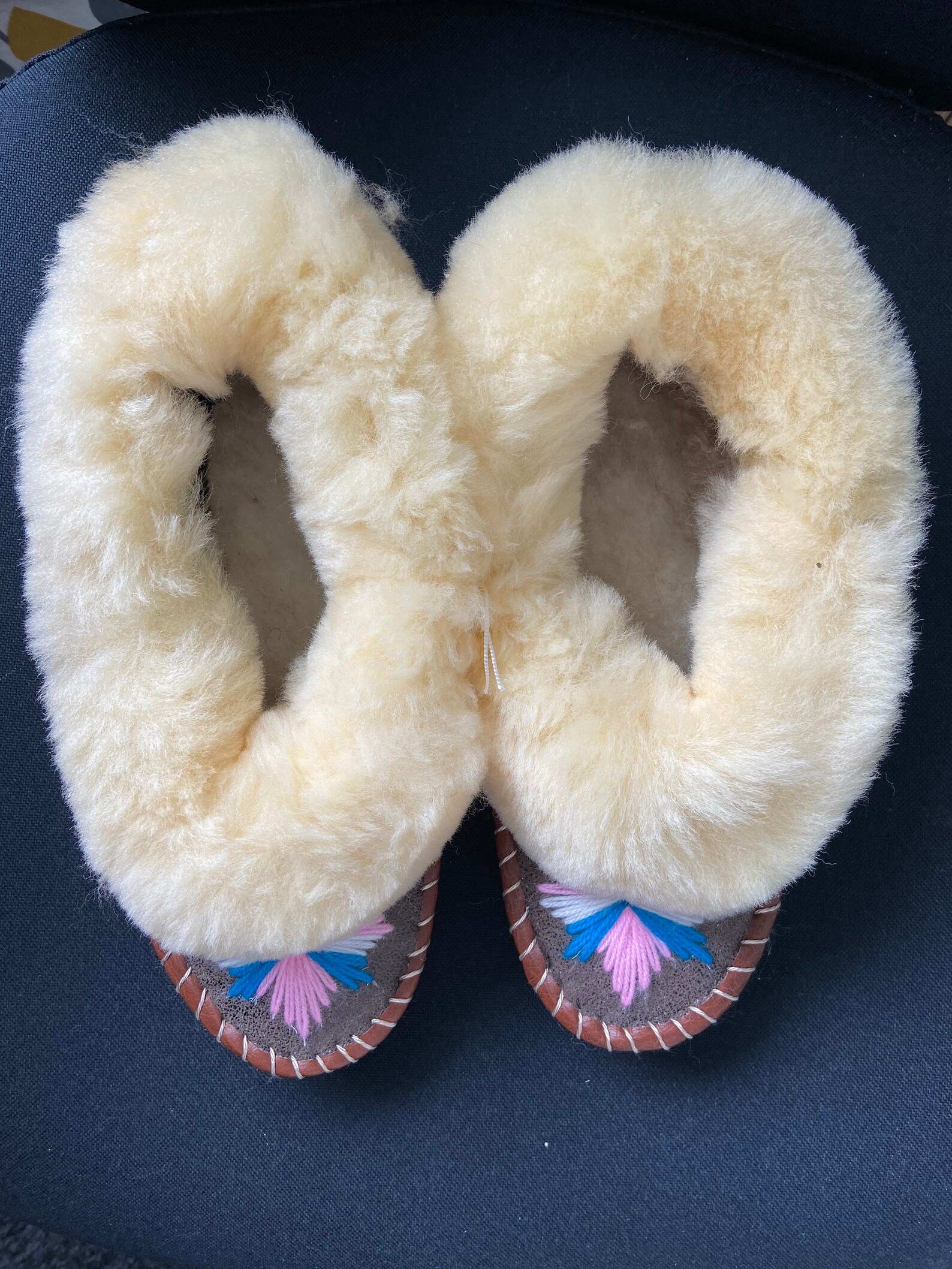 Lucky Dip Embroidered Sheepskin Slippers OUTLET | Etsy UK