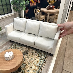 Doll sofa for 18&quot; dolls, three cushion couch, for American Girl, Our Generation, My Life dolls and dollhouse
