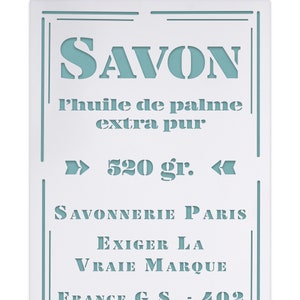 French shabby chic stencil - Savonnerie Paris vintage look slim stencil - furniture decor stencil - soap imprint bathroom wall decoration