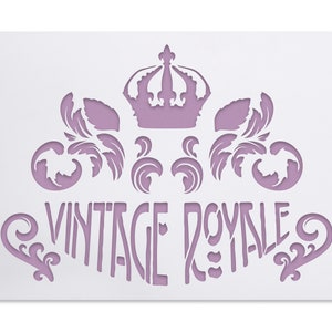 French vintage stencil - Vintage Royale - shabby chic stencil - furniture decor - painting stencil - large furniture stencil - crown stencil