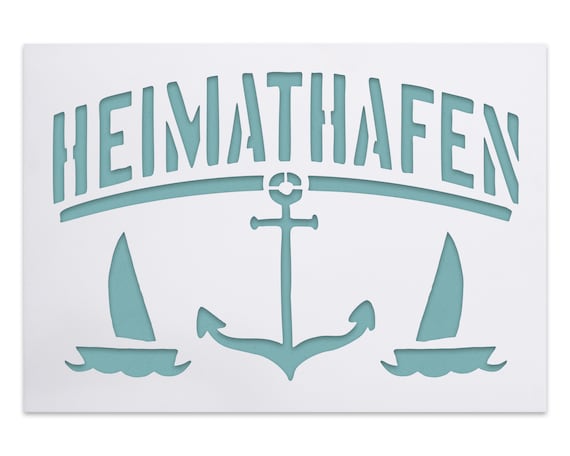 Heimathafen Stencil: Anchor & Sailboats - Nautical DIY Decor