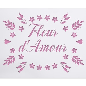 French farmhouse flower wreath stencil - cottage chic - reusable stencils - shabby farm chic stencils for painting -floral wreath stencil