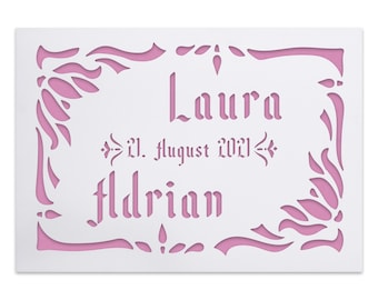 Custom Wedding Stencil: Rustic Decor DIY, Personalized Names & Date