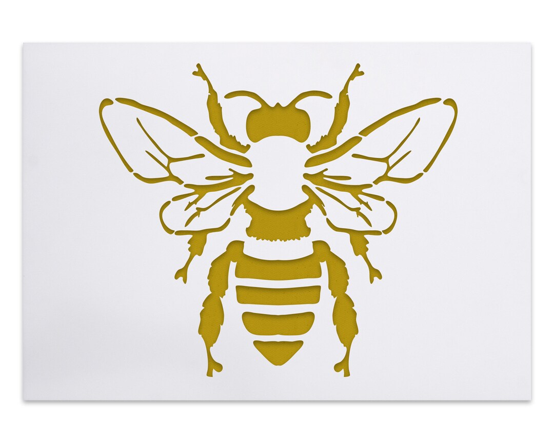 bee-stencil-large-detailed-honey-bee-diy-wall-decor-painting-stencils-easy-to-use-reusable-honeybee-stencil-for-fabric-bee-decor-gifts-etsy