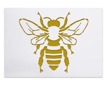 Bienen Schablone  - große detaillierte Honigbiene - Wanddeko Biene - DIN A4 - A3 - A2 - Wandschablonen - Wiederverwendbare DIY Wanddeko